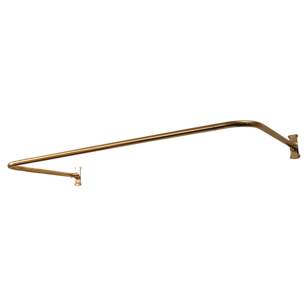 Barclay 4140 ''U'' Shower Rod, 54 x 26'', w/Flanges, Polished Brass
