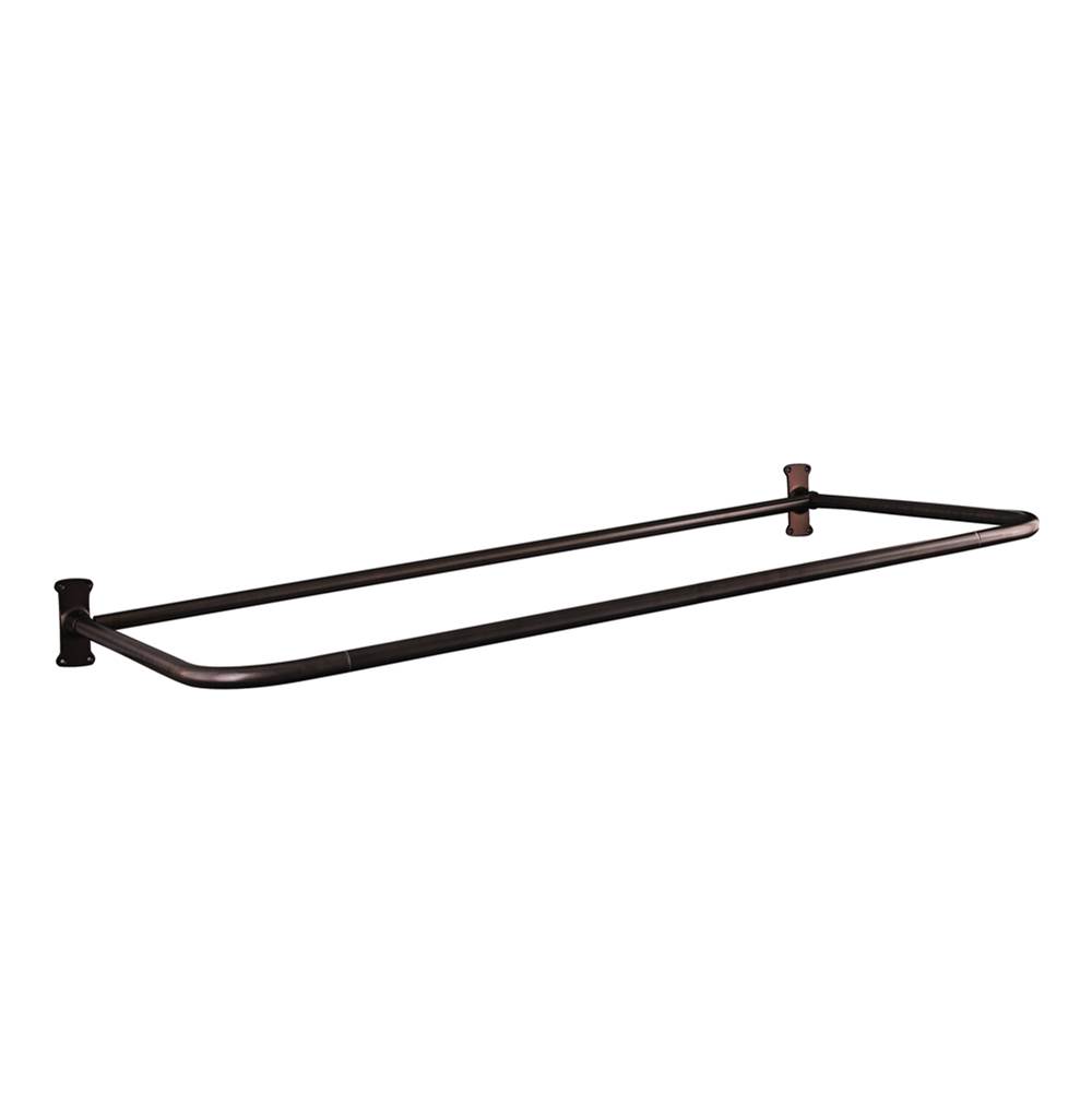 Barclay 4145 ''D'' Shower Rod, 48 x 26'', w/Flanges, OIl Rubbed Bronze