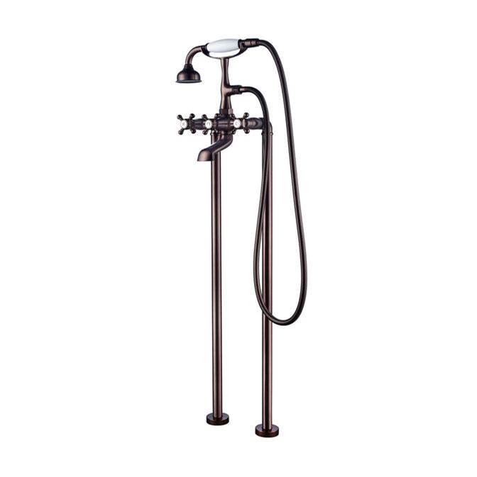 Barclay Freestanding Tub Faucet W/HandShower, 6'' Straight Body, ORB