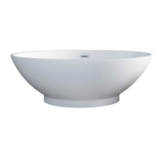 Barclay Noelani 66''Oval AC Tub,Matte White W/Internal Drain And Of Wh