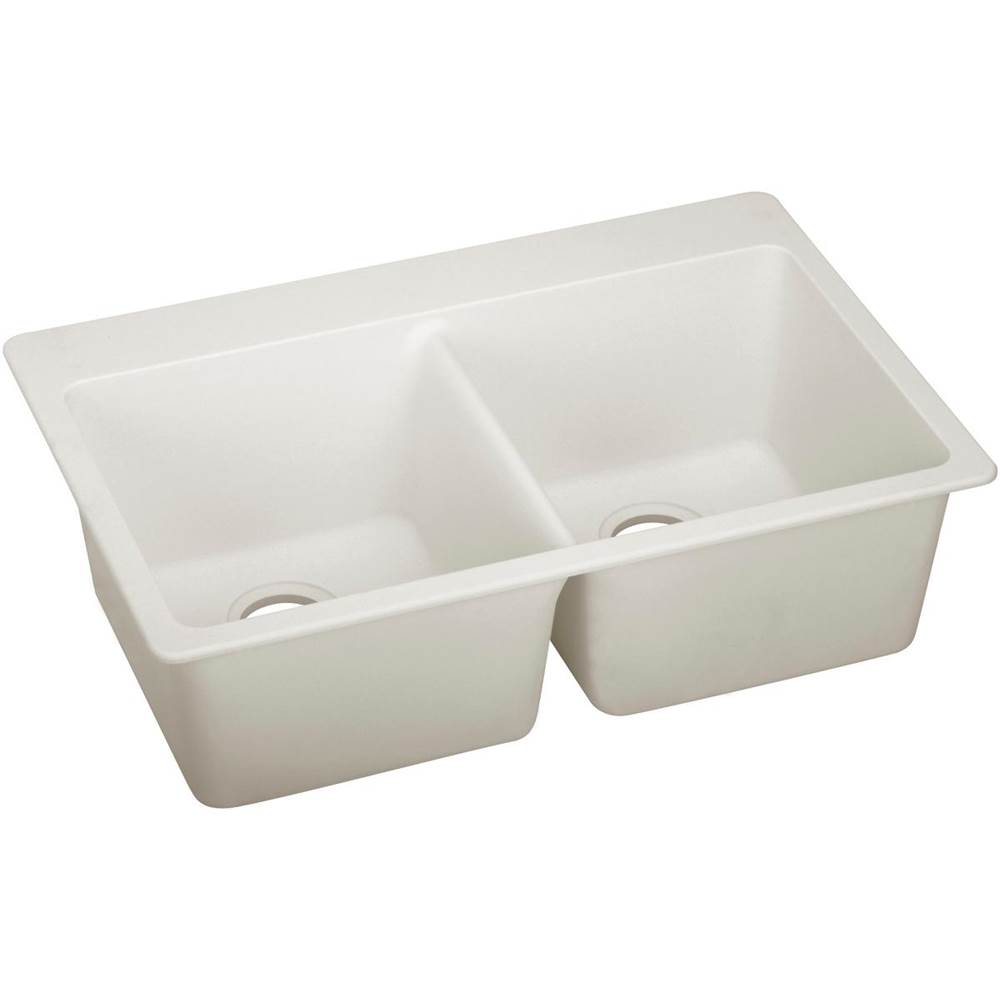 Elkay Reserve Selection Elkay Quartz Luxe 33'' x 22'' x 9-1/2'', Equal Double Bowl Drop-in Sink, Ricotta