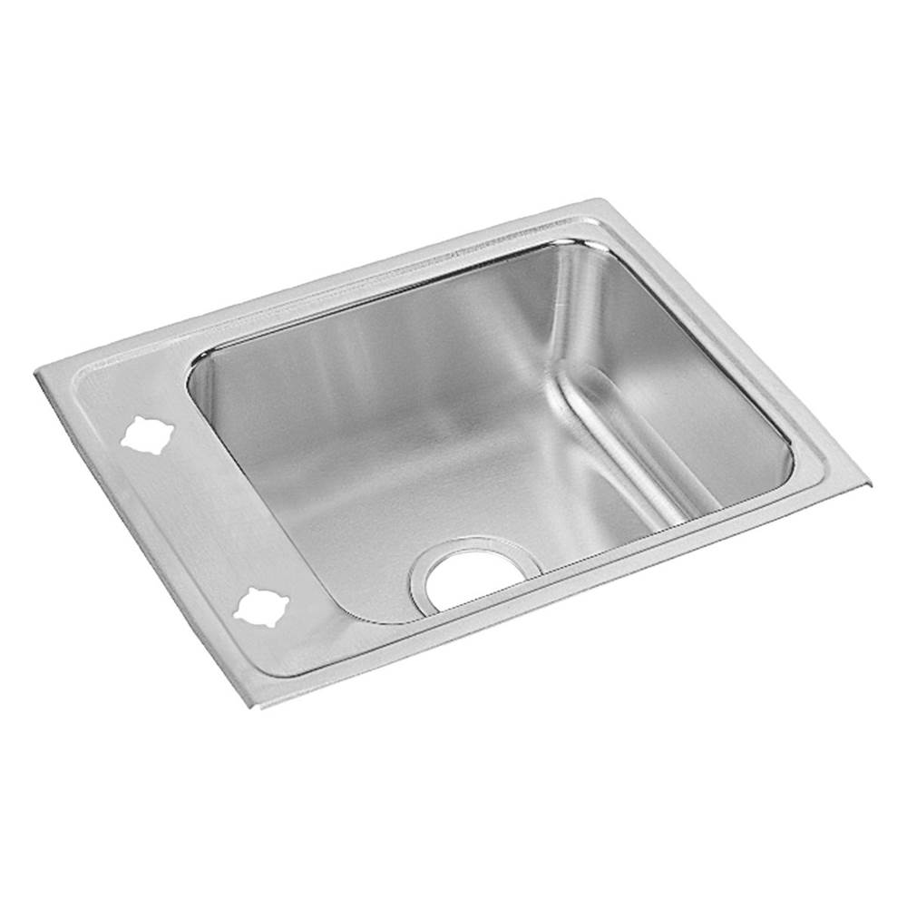 Elkay Lustertone Classic Stainless Steel 22'' x 17'' x 4'', 1-Hole Single Bowl Drop-in Classroom ADA Sink with Quick-clip