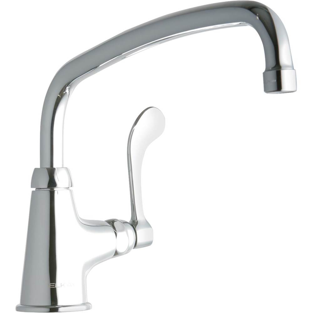 Elkay Single Hole with Single Control Faucet with 12'' Arc Tube Spout 4'' Wristblade Handle Chrome