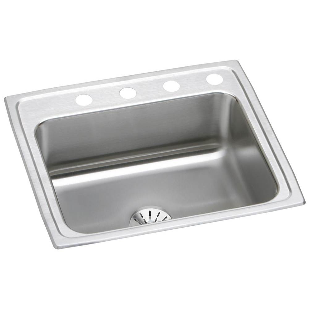 Elkay Lustertone Classic Stainless Steel 25'' x 21-1/4'' x 7-7/8'', 2-Hole Single Bowl Drop-in Sink with Perfect Drain
