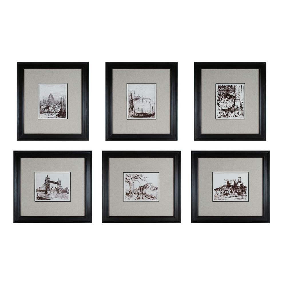 Elk Home 18Th Century Ink Reproductions (6-Piece Set)