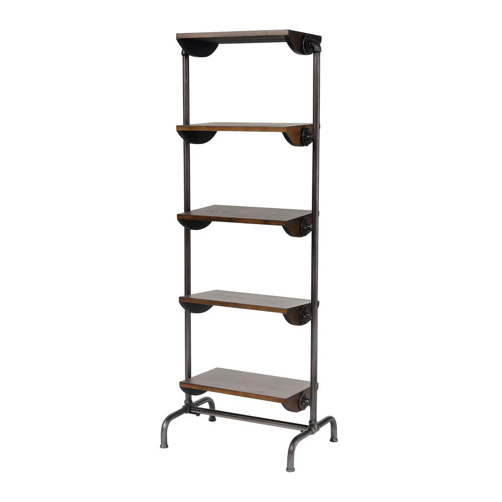 Elk Home Industry City Bookcase in Black and Natural Wood Tone