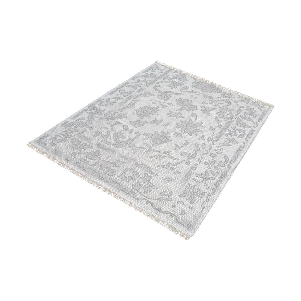Elk Home Harappa Hand-Knotted Wool Rug in Silver and Ivory