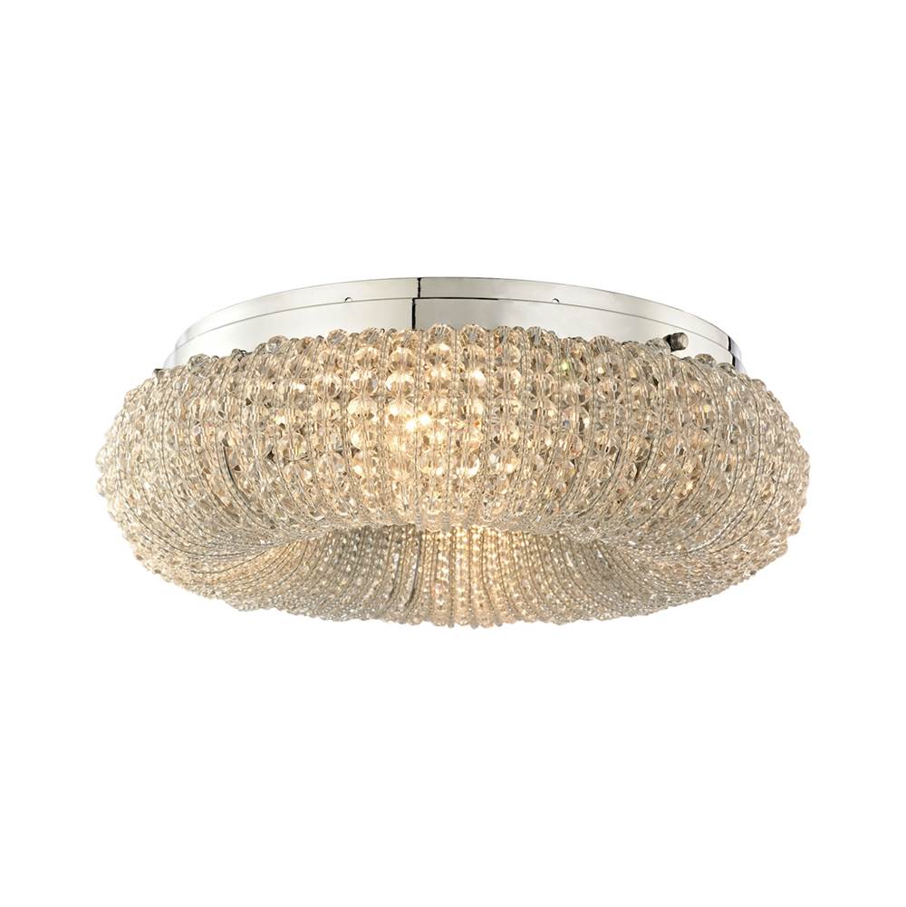 Elk Lighting Crystal Ring 4-Light Semi Flush in Chrome With Clear Crystal Beads