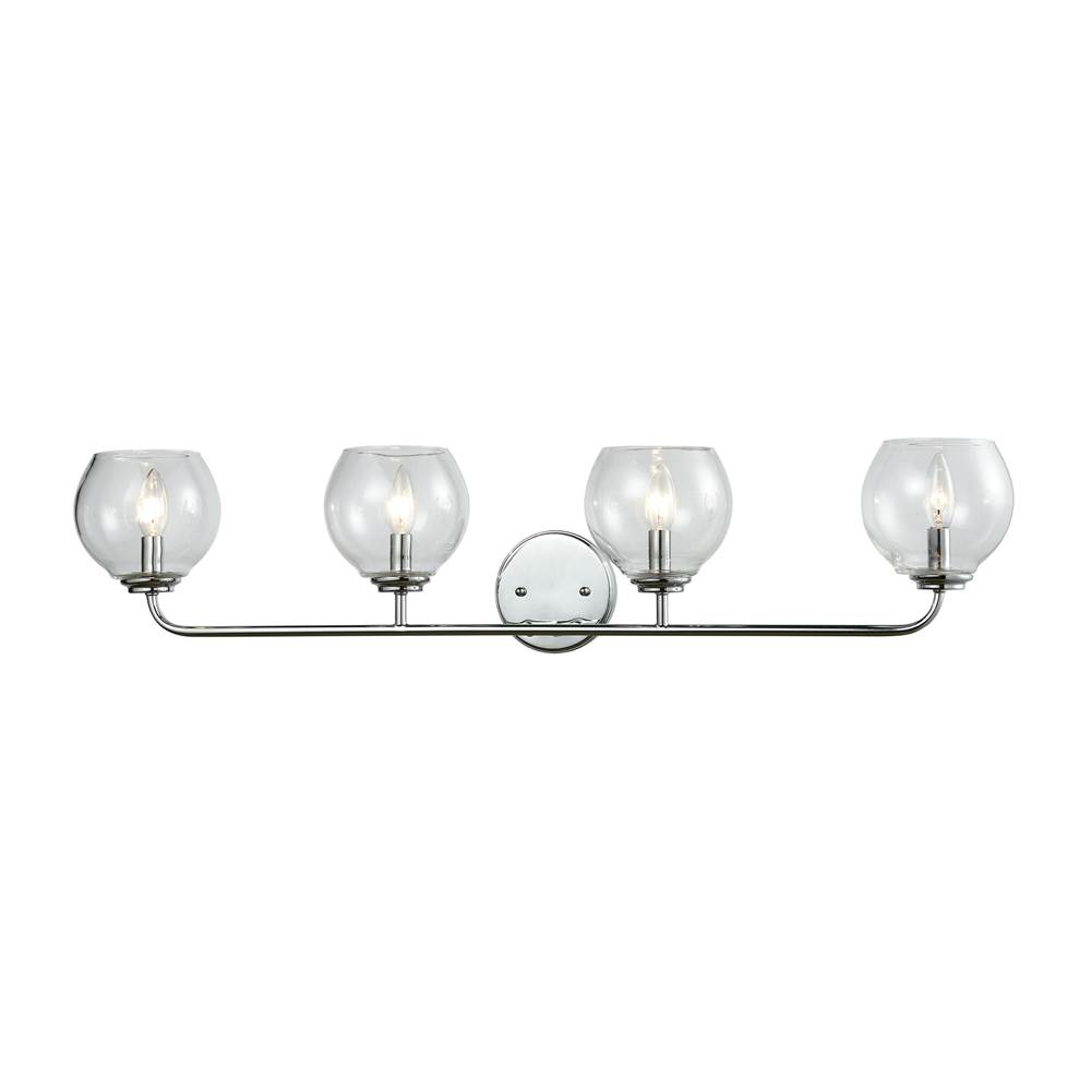 Elk Lighting Emory 4-Light Vanity Lamp in Polished Chrome With Clear Blown Glass
