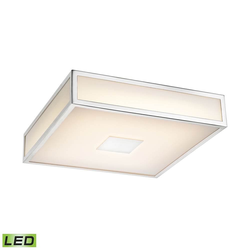 Elk Lighting Hampstead 1-Light Flush Mount in Chrome With Opal White Acrylic Diffuser - Integrated LED