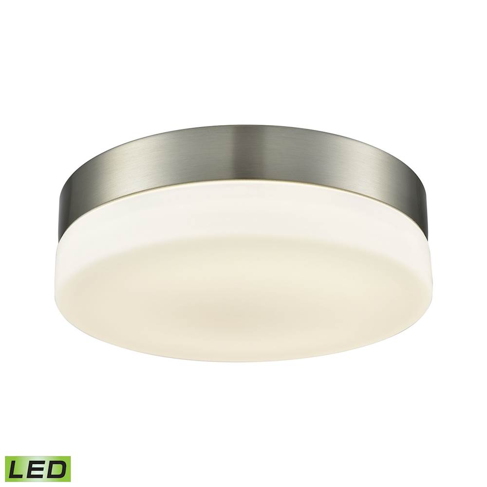 Elk Lighting Holmby Integrated LED Round Flush Mount in Satin Nickel With Opal Glass Diffuser - Medium