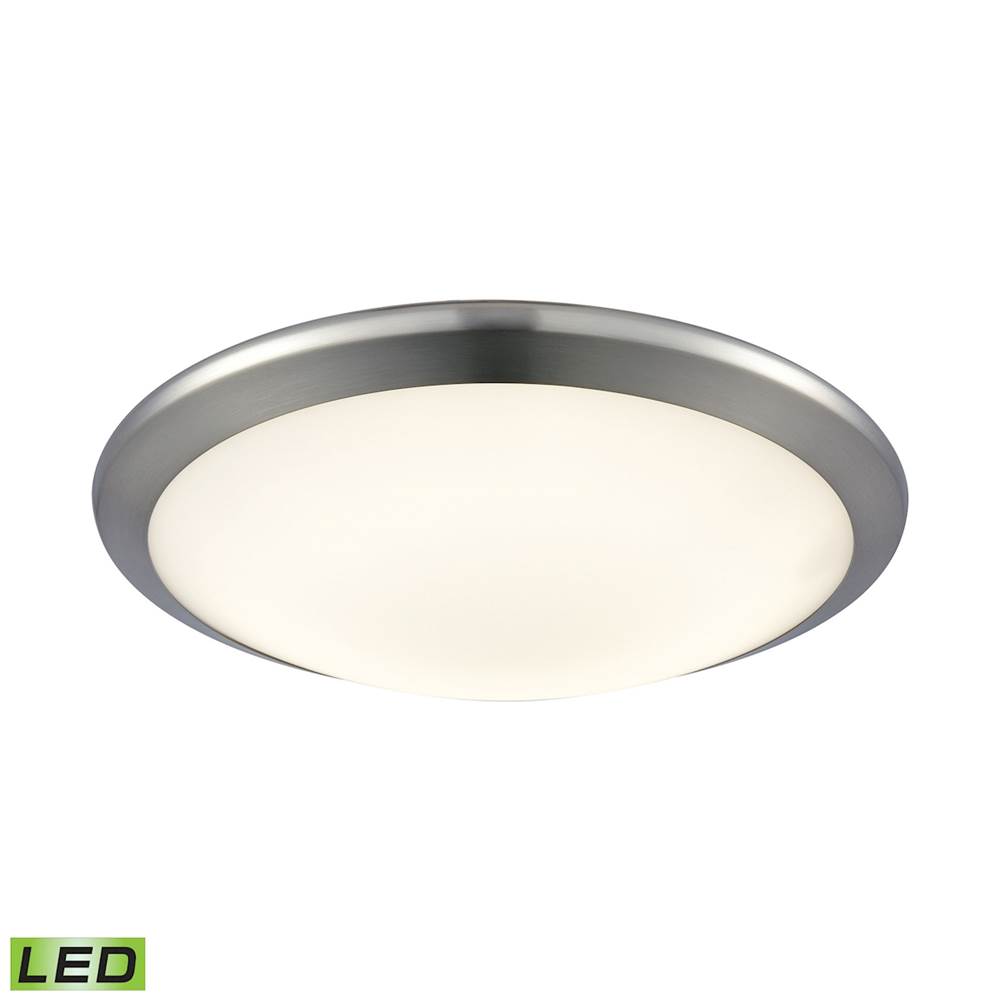 Elk Lighting Clancy 1-Light Round Flush Mount in Chrome With Opal Glass - Integrated LED - Small