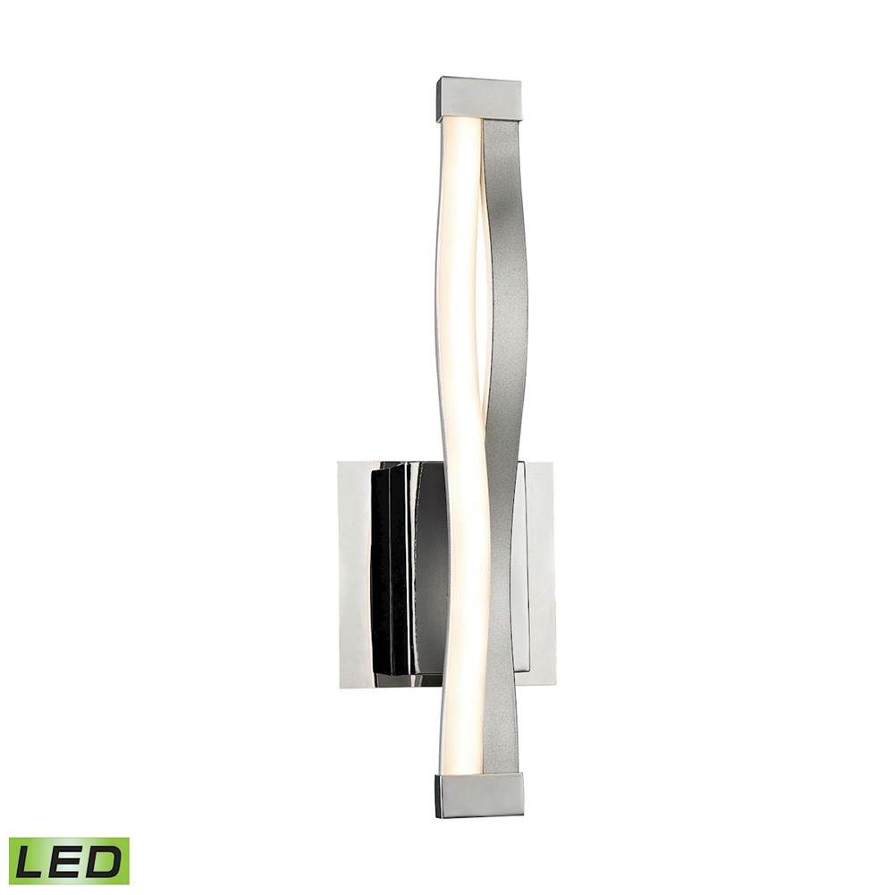 Elk Lighting Twist 1-Light Wall Lamp in Aluminum and Chrome With Opal Glass Diffuser - Integrated LED