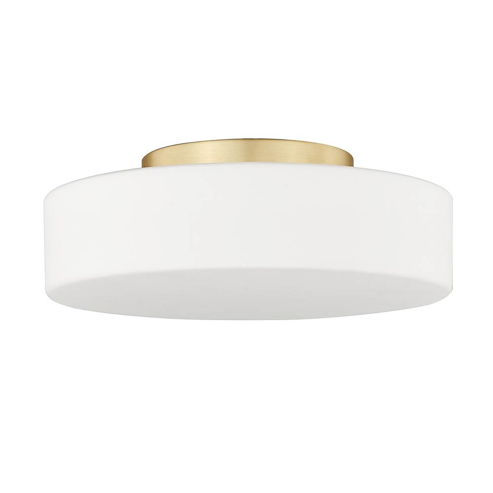 Golden Lighting Toli BCB Flush Mount in Brushed Champagne Bronze with Opal Glass Shade