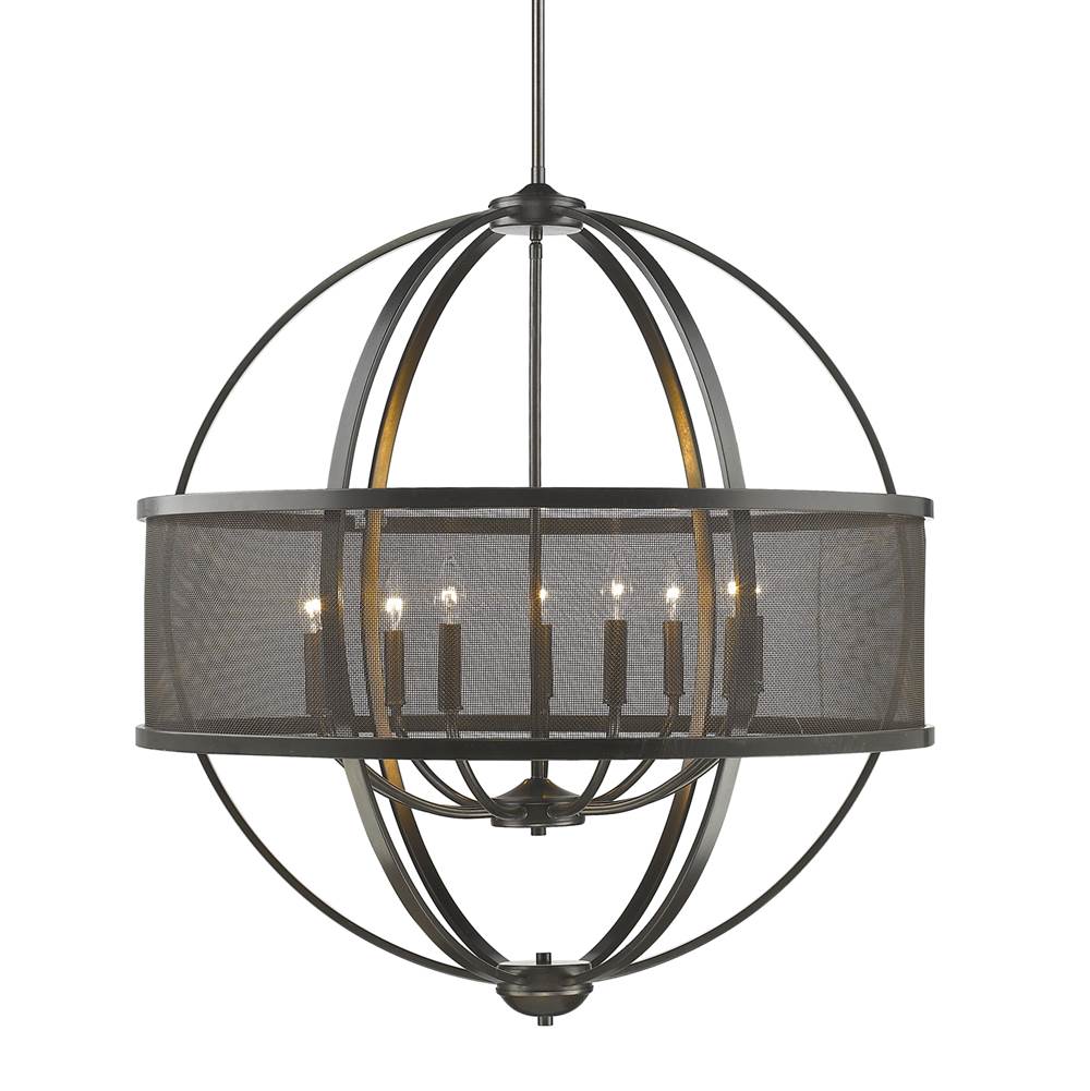 Golden Lighting Colson EB 9 Light Chandelier (with shade) in Etruscan Bronze