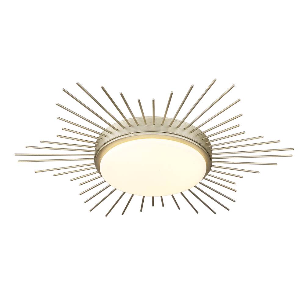 Golden Lighting Kieran WG Flush Mount - 18'' in White Gold with Opal Glass Shade