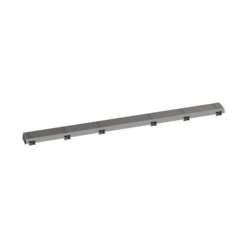 Hansgrohe RainDrain Match Trim Boardwalk for 39 3/8'' Rough with Height Adjustable Frame in Brushed Stainless Steel