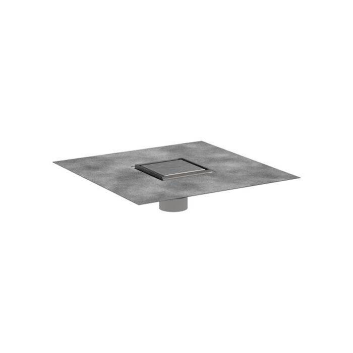 Hansgrohe RainDrain Brilliance Point Drain Set 4''x 4'' Trim Tileable Rear Cover and Rough in Brushed Stainless Steel