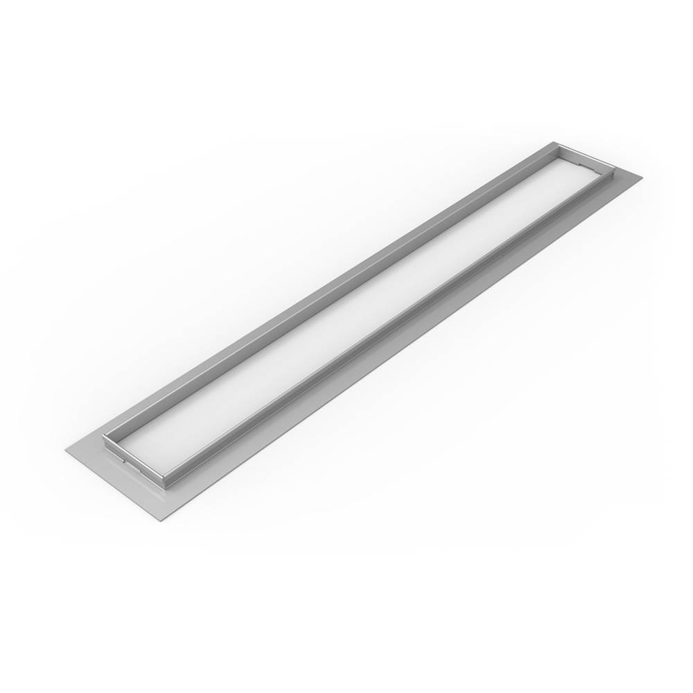 Infinity Drain 48'' Length x 1'' Height Clamping Collar in polished stainless for Universal Infinity Drain™