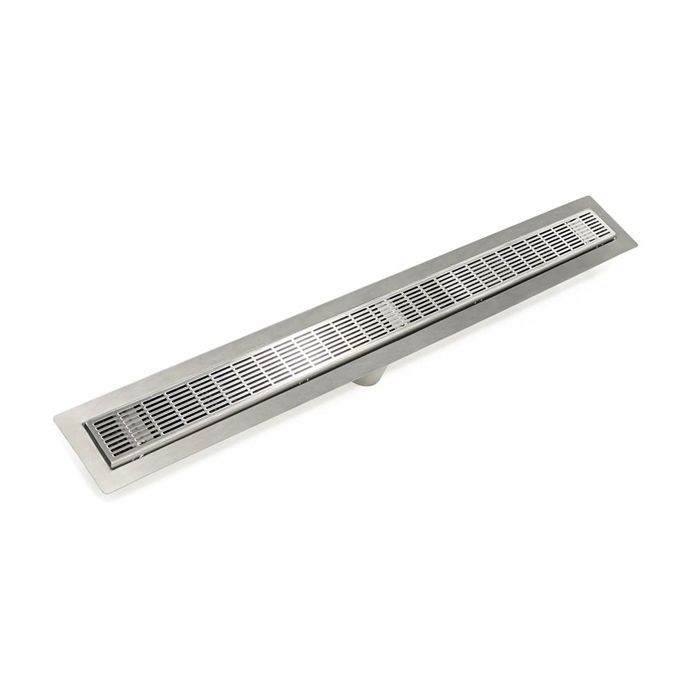 Infinity Drain 60'' FF Series Complete Kit with 2 1/2'' Perforated Slotted Grate in Satin Stainless