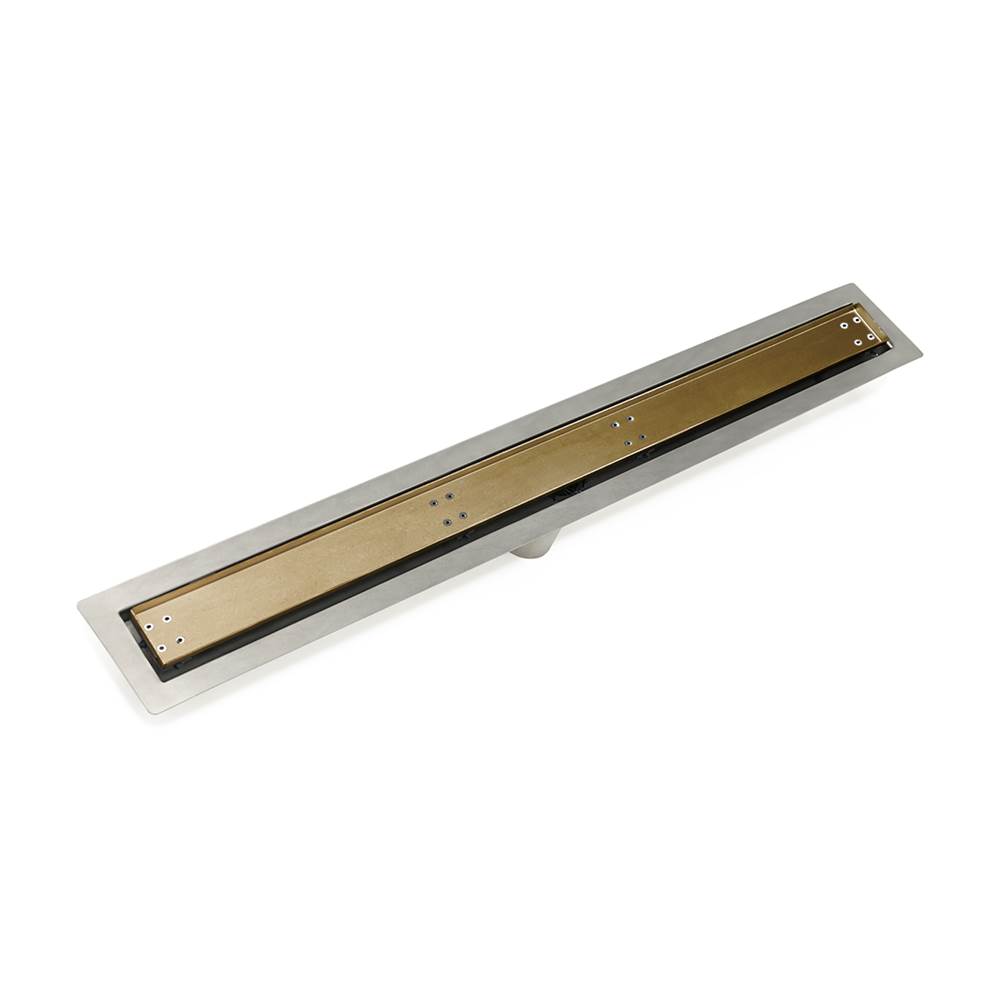 Infinity Drain 36'' FF Series Complete Kit with Tile Insert Frame in Satin Bronze