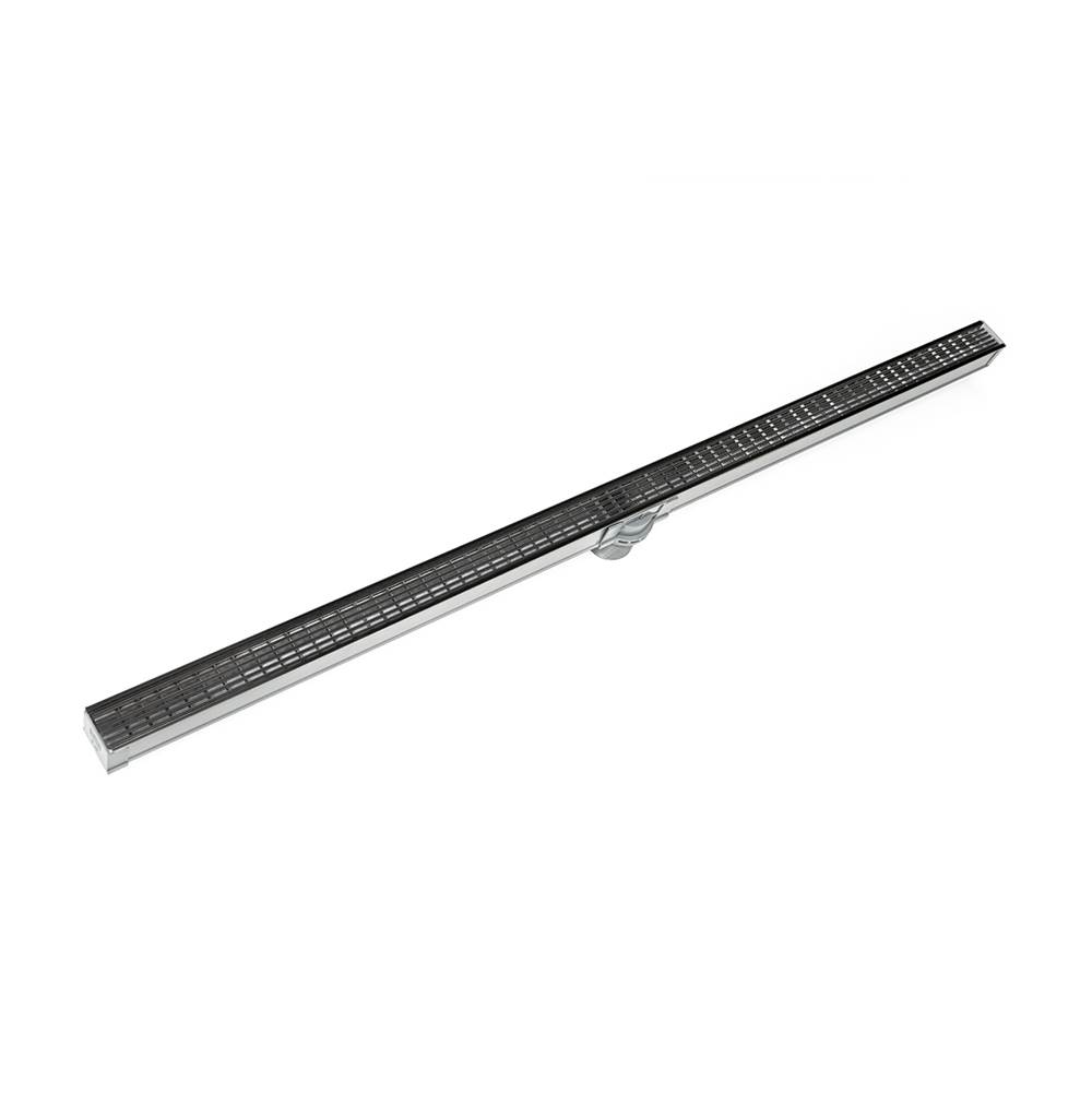 Infinity Drain 72'' S-PVC Series Complete Kit with 1 1/2'' Wedge Wire Grate in Matte Black