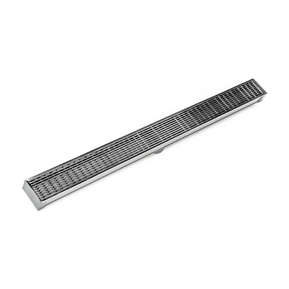 Infinity Drain 72'' S-PVC Series Complete Kit with 2 1/2'' Wedge Wire Grate in Polished Stainless