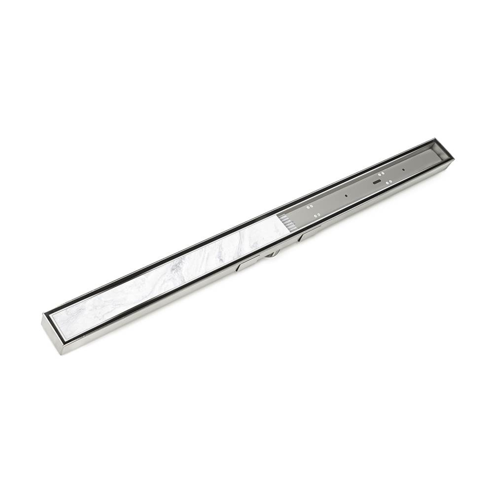 Infinity Drain 40'' S-Stainless Steel Series Complete Kit with Tile Insert Frame in Polished Stainless