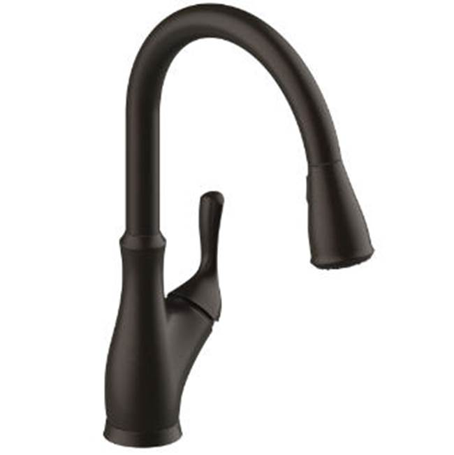 OmniPro Single Handle Oil Rubbed Bronze Kitchen Fct, High Arc Spout W/Pulldown Spray, Metal Lever Handle, Ceramic Cartridge, Integrated Supply Lines 1-3 Hole